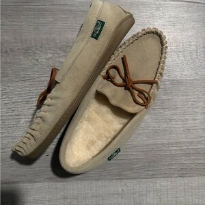 Never Worn Women’s Beige Loafers / Moccasins with Brown Laces